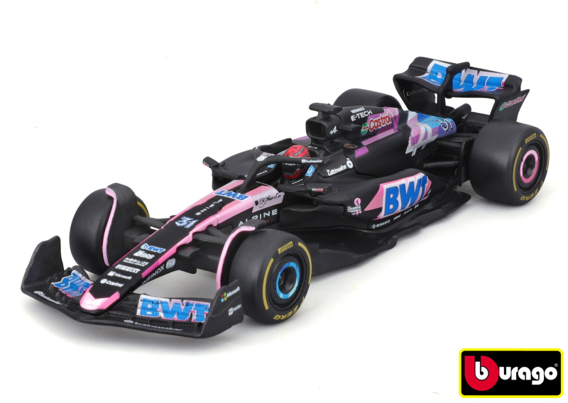 kovový model 1:43 bburago alpine a524 #31 esteban ocon s řidičem v dárkové krabičce