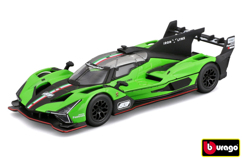 kovový model bburago 1:43 lamborghini sc63 race v dárkové krabičce