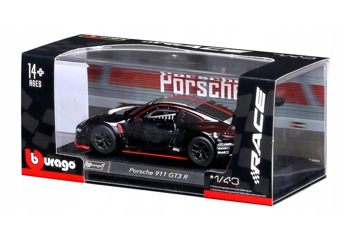 Bburago závodní model Porsche 911 GT3 R Black Launch 1:43 - 1 kus