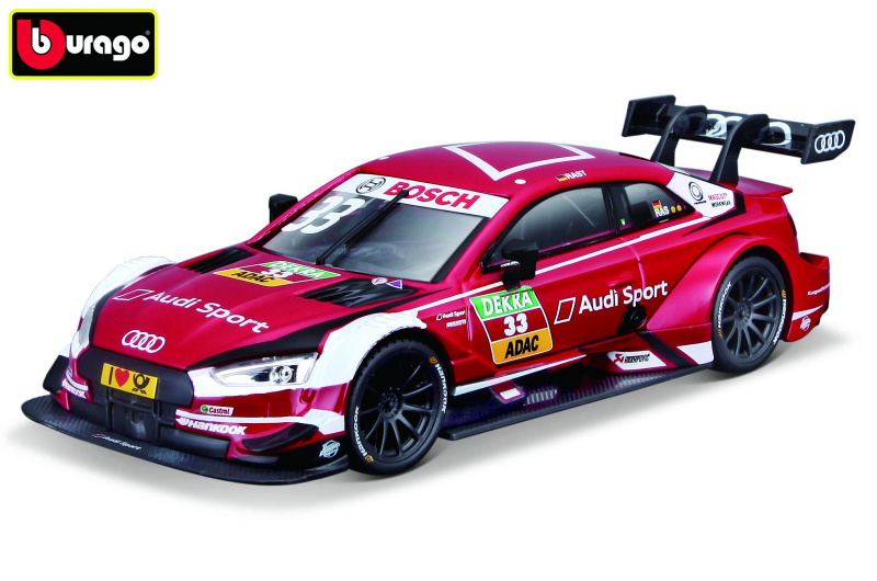 Bburago - RACE, Audi Sport RS 5 DTM 2018, #33 René Rast, červená, 1:32