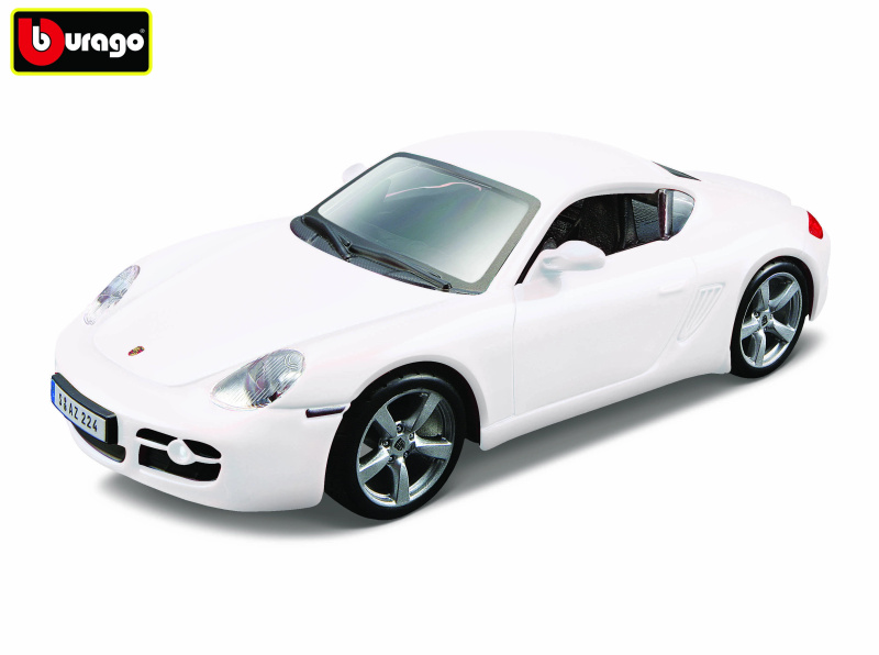 Bburago - Auta HOBBY, Porsche Cayman S, bílá, 1:32