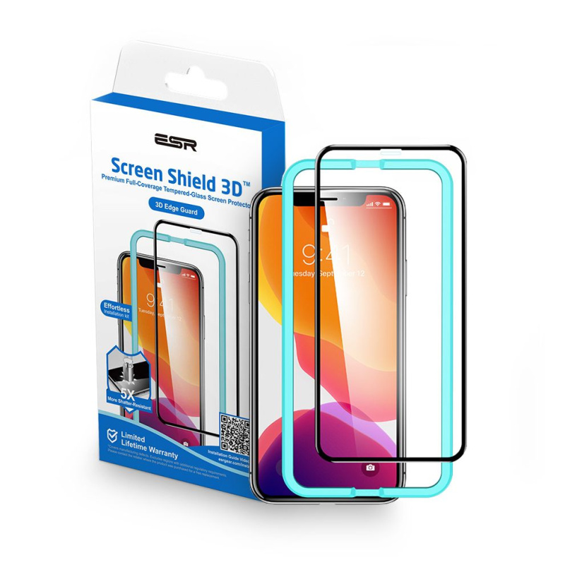 Ochranné tvrzené sklo pro iPhone 11 / XR - ESR, Screen Shield 3D (s aplikátorem)