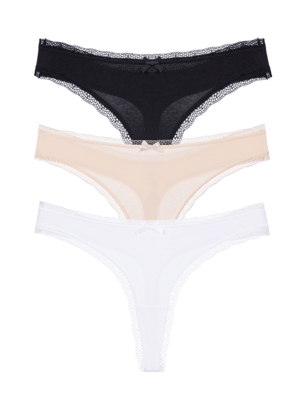 3PACK dámská tanga Dorina Essential Cotton vícebarevná (DCTH0013CO035-3X0190) L