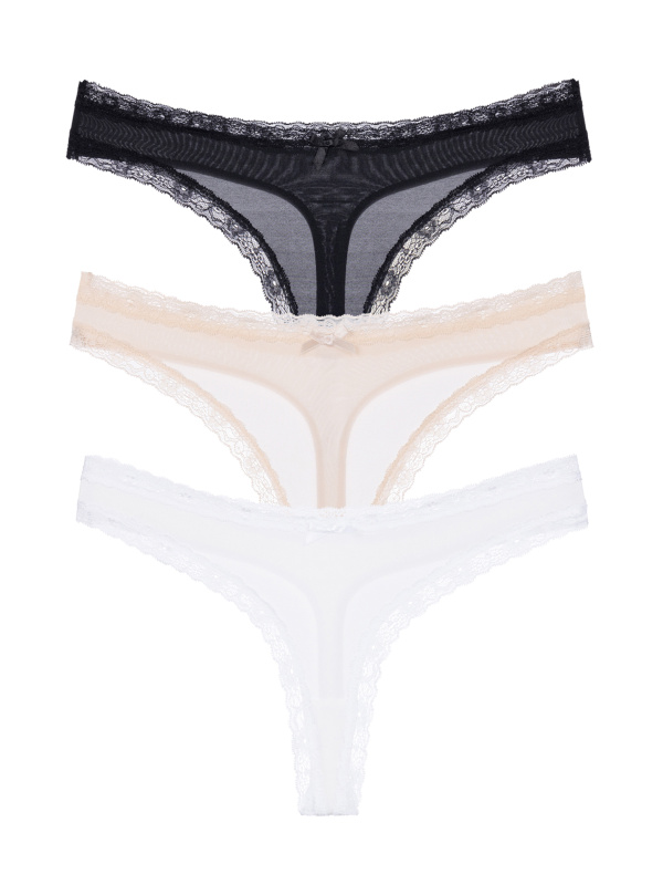 3PACK dámská tanga Dorina Essential Microfibre vícebarevná (DCTH0013MI138-3X0190) L