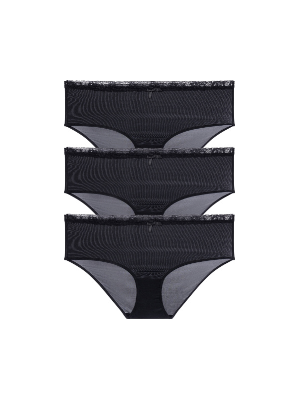 3PACK dámské kalhotky hipster Dorina Essential Microfibre černé (DCMI0013MI138-3X0009) 4XL