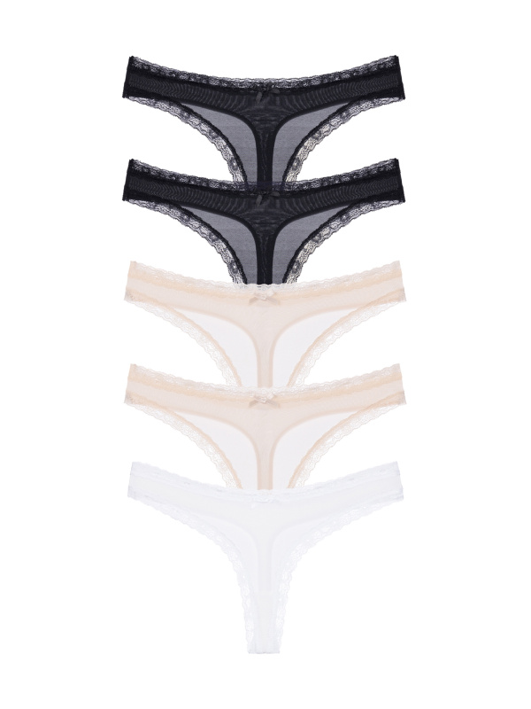 5PACK dámská tanga Dorina Essential Microfibre vícebarevná (DCTH0013MI138-5X0039) S