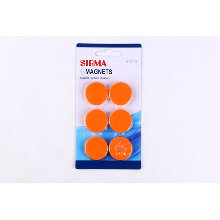SIGMA Magnety 32 mm oranžové 6 ks