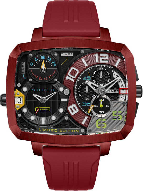 Nubeo NB-6084-02 Odyssey Triple Time-Zone Limited 58mm 5ATM
