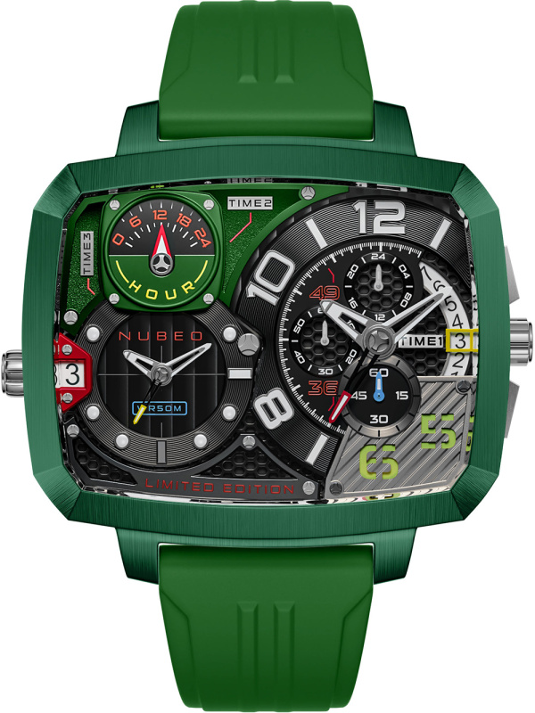 Nubeo NB-6084-03 Odyssey Triple Time-Zone Limited 58mm 5ATM