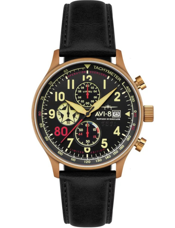 AVI-8 AV-4011-1D Hawker Huricane Classic Chrono D-Day 80 Limited 43mm 5ATM