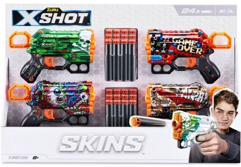 Zuru x-shot skins menace set 4 pistole
