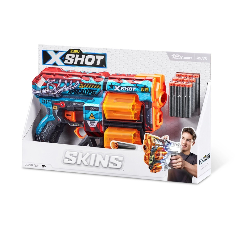 Zuru X Shot SKINS s bubnovým zásobníkem APOCALYPSE s 12 šipkami