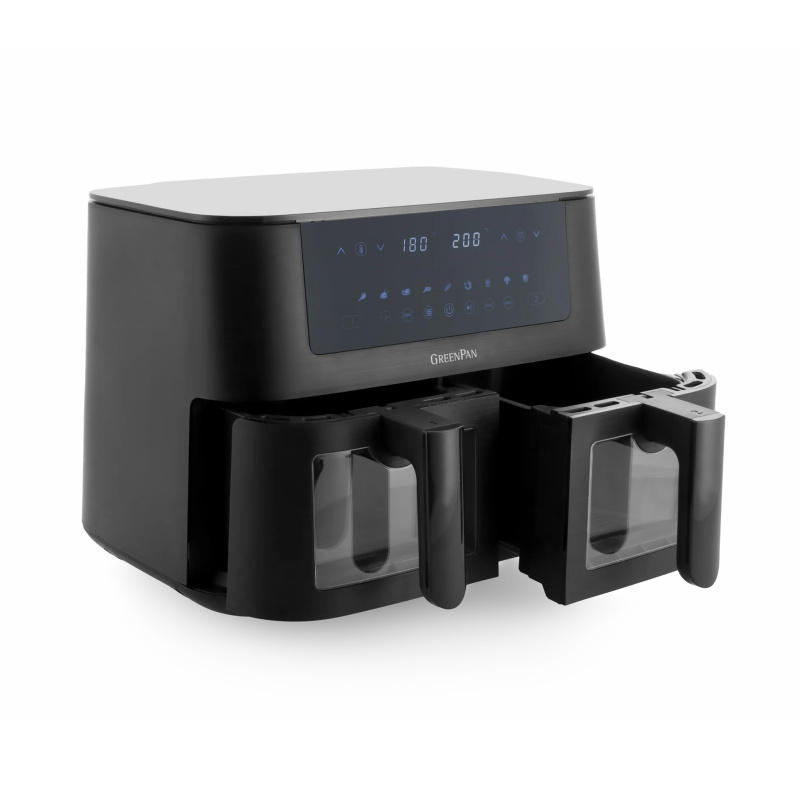 GreenPan Horkovzdušná fritéza Bistro, 2 fritovací koše, 4 + 4 l, černá CC007924-001