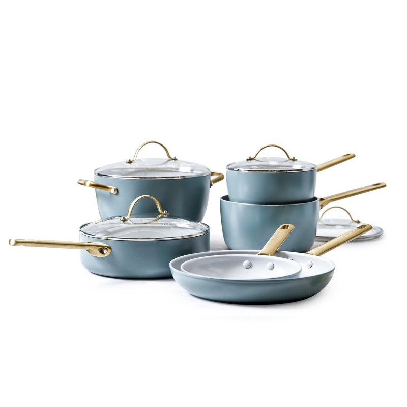 GreenPan Sada nádobí s nepřilnavým keramickým povrchem, Padova Reserve, 10 ks, šedomodrá CC008479-001