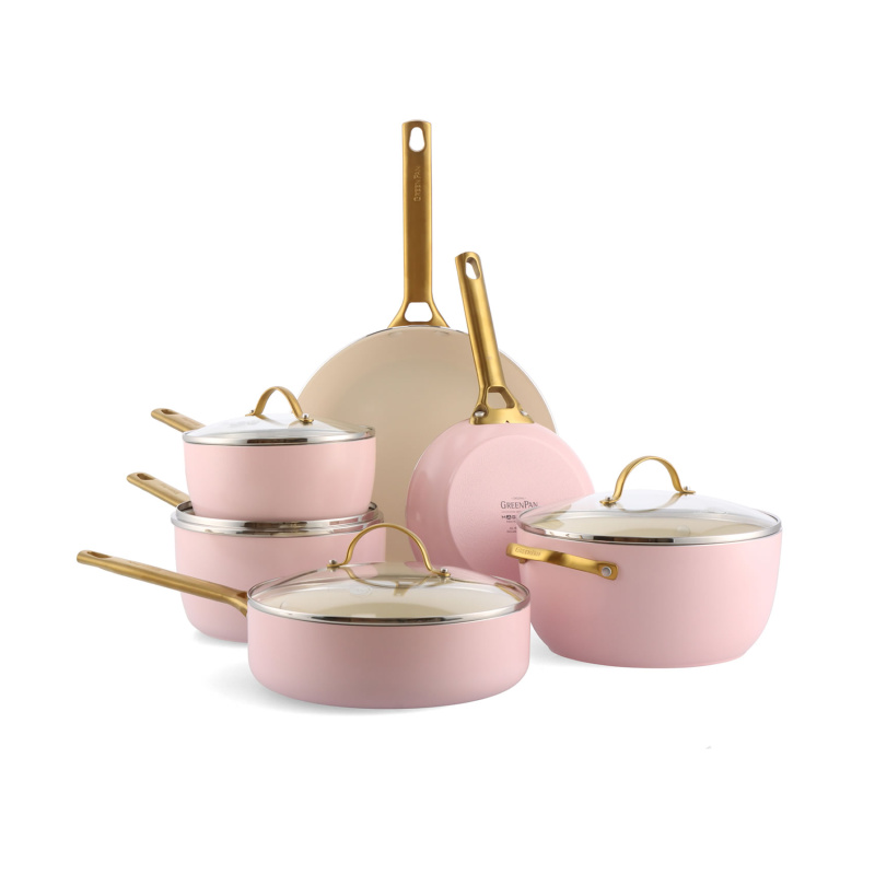 GreenPan Sada nádobí s nepřilnavým keramickým povrchem, Padova Reserve, 10 ks, pastelově růžová CC008483-001
