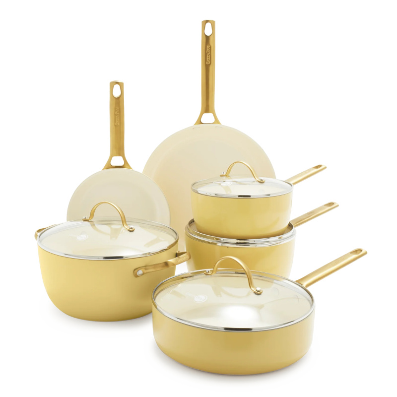 GreenPan Sada nádobí s nepřilnavým keramickým povrchem, Padova Reserve, 10 ks, žlutá CC008487-001