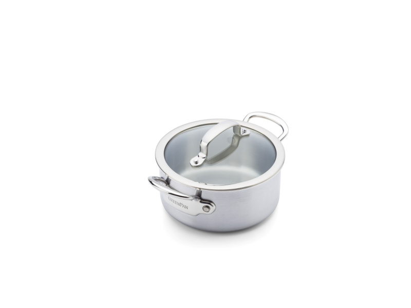 GreenPan Nerezový hrnec Premiere Pro se skleněnou poklicí, Ø 18 cm / 2,13 l CC010236-001