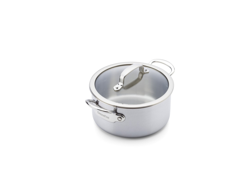 GreenPan Nerezový hrniec Premiere Pro so sklenenou pokrievkou, Ø 20 cm / 3,11 l CC010238-001