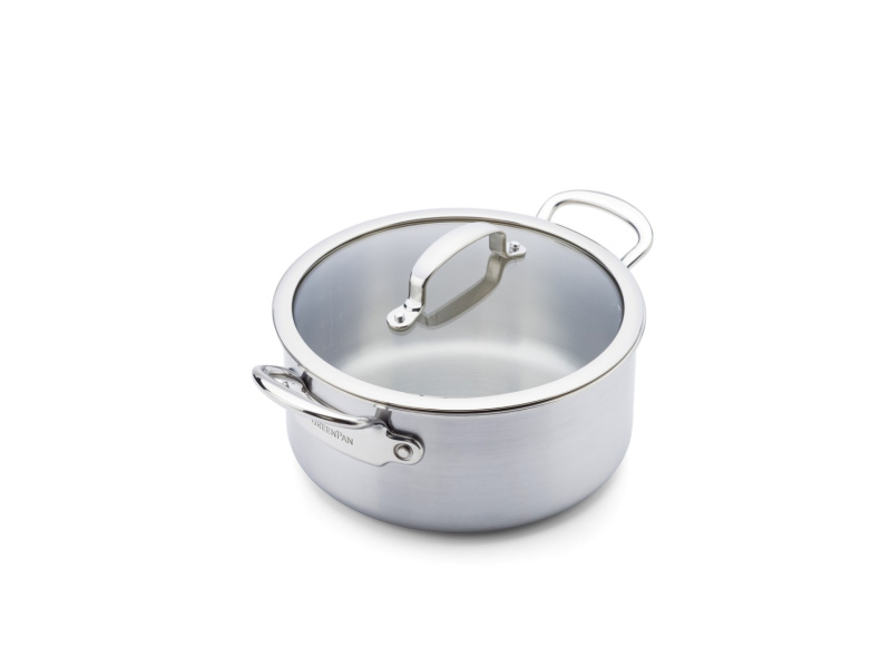 GreenPan Nerezový hrniec Premiere Pro so sklenenou pokrievkou, Ø 24 cm / 4,91 l CC010240-001