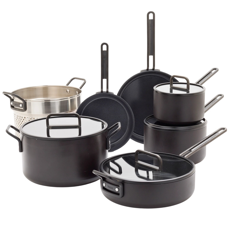 GreenPan Sada nádobí s nepřilnavým keramickým povrchem, Stanley Tucci, 11 ks, černá CC007811-004