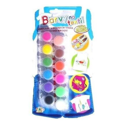 SMT Creatoys Barvy na textil 12 ks + štětec