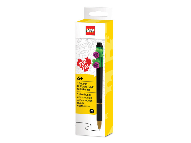 LEGO Botanicals Gelové pero, černé - růžová květina