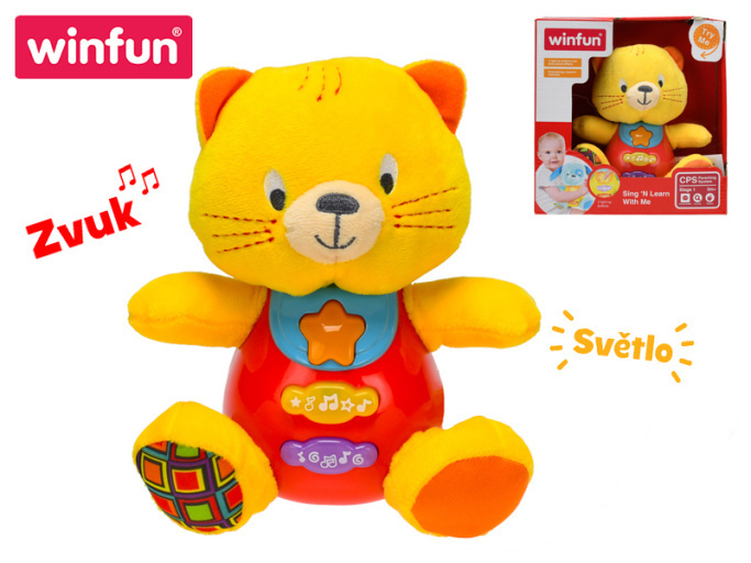 Kočička sedící na baterie se světlem a zvukem (¨)