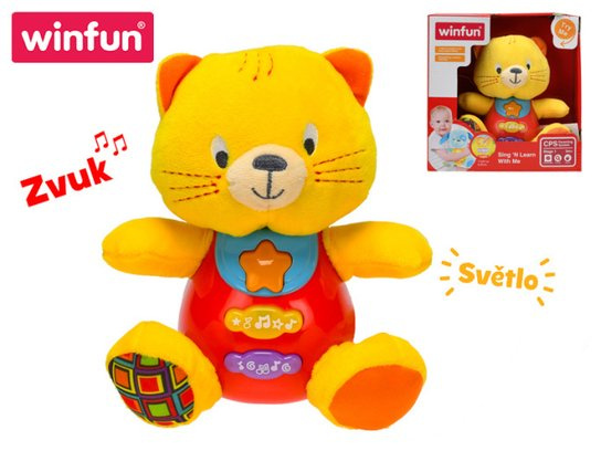 Kočička sedící na baterie se světlem a zvukem (¨)