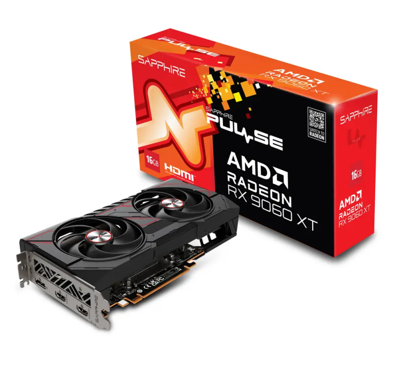 Sapphire PULSE AMD Radeon RX 9060 XT GAMING OC 16GB (11350-03-20G) Černá