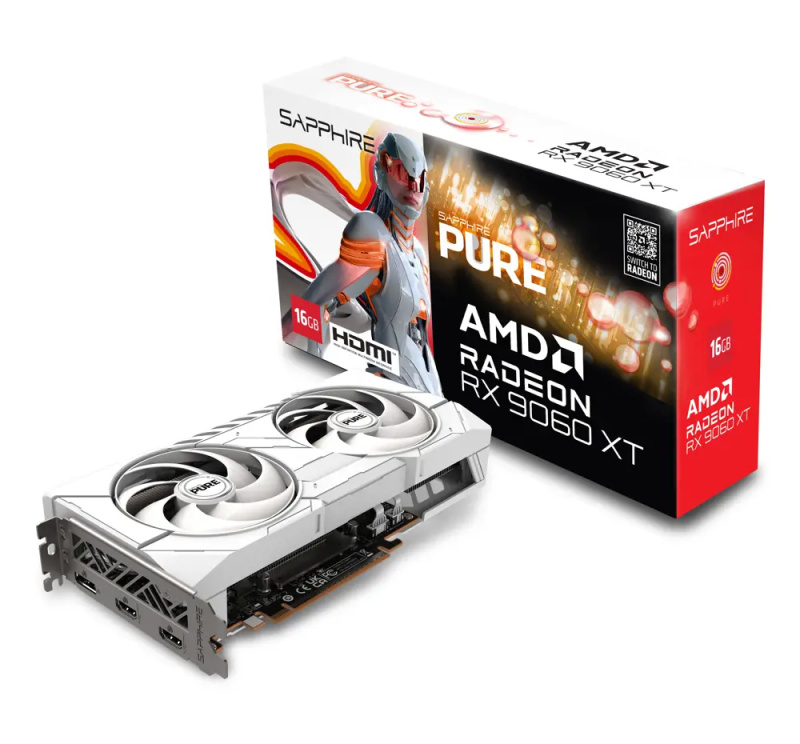 Sapphire PURE AMD Radeon RX 9060 XT GAMING OC 16GB - white (11350-02-20G) Bílá