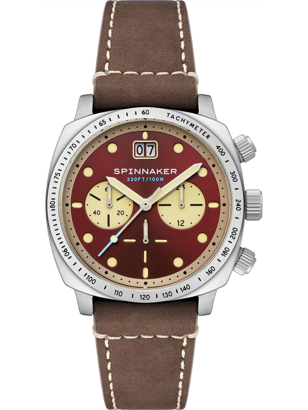 Spinnaker SP-5068-05 Hull Chronograph Burnt Maroon 42mm 10ATM