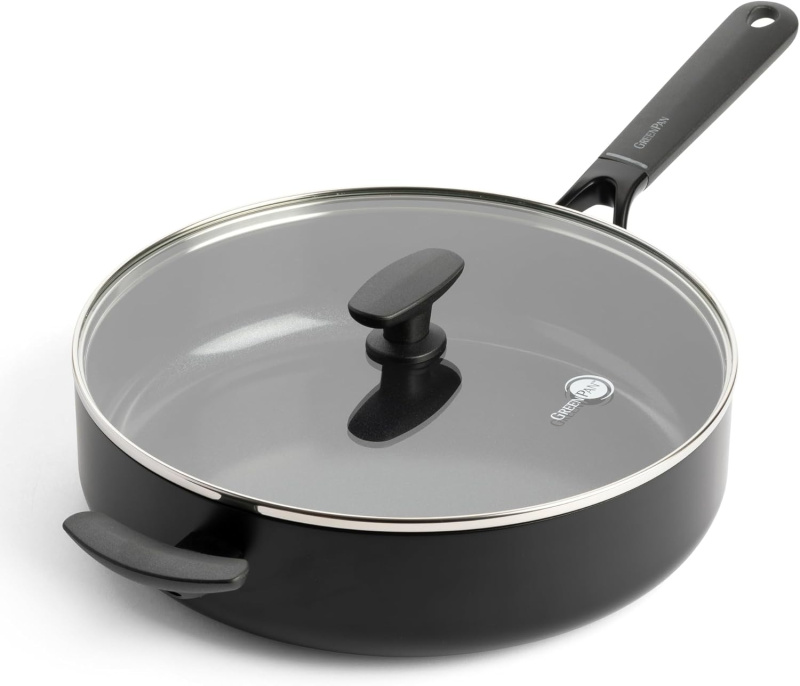 GreenPan Smart nepřilnavá keramická soté pánev s poklicí, Ø 28 cm, černá CC005193-001