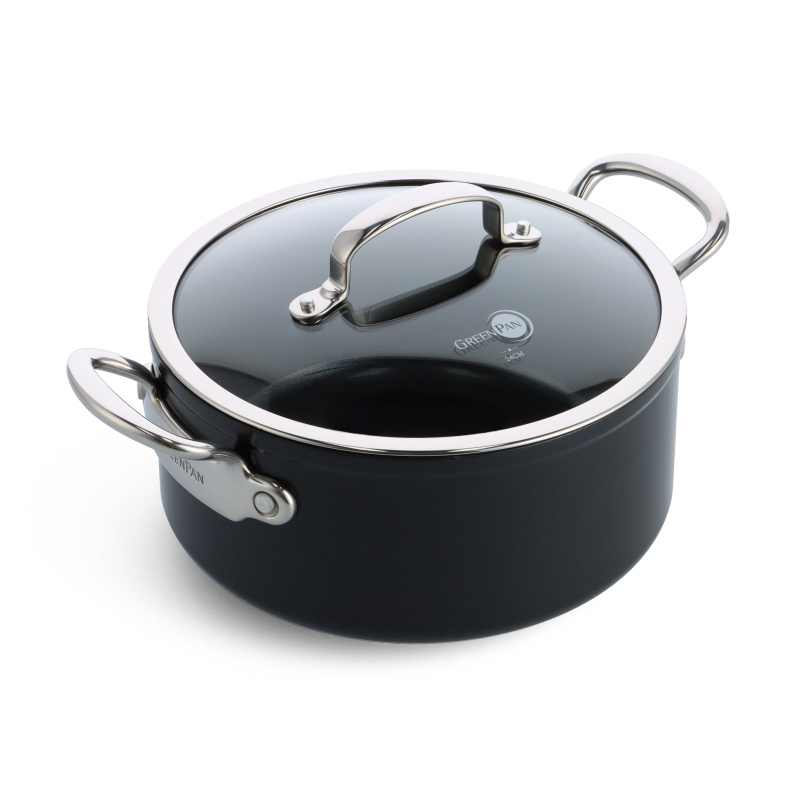 GreenPan GreenPan BARCELONA PRO kastrol 24 cm s poklicí, černá CC005334-001