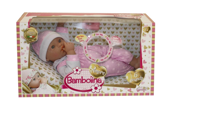 Miminko Bambolina se zvuky a doplňky 36 cm