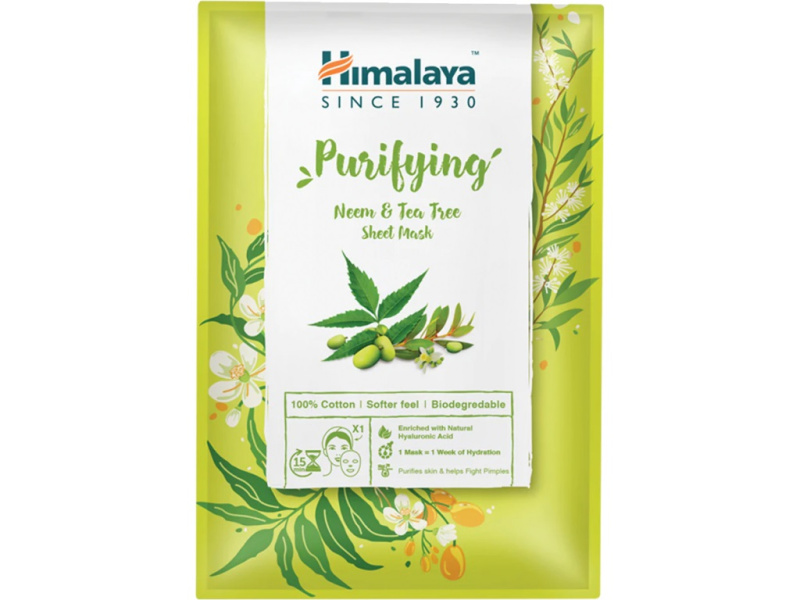 Himalaya Textilní bavlněná maska čistící s neemem a čajovníkem, 30 ml