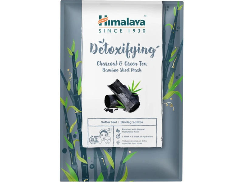 Himalaya Textilní bambusová maska detoxikační s aktivním uhlím a zeleným čajem, 30 ml