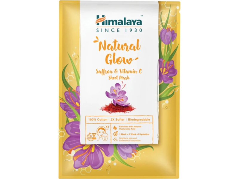 Himalaya Textilní bavlněná maska šafrán a vitamín C, 30 ml