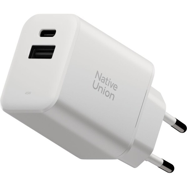 Native Union Fast GaN nabíječka (PD) 45W, USB-C/USB-A, bílá
