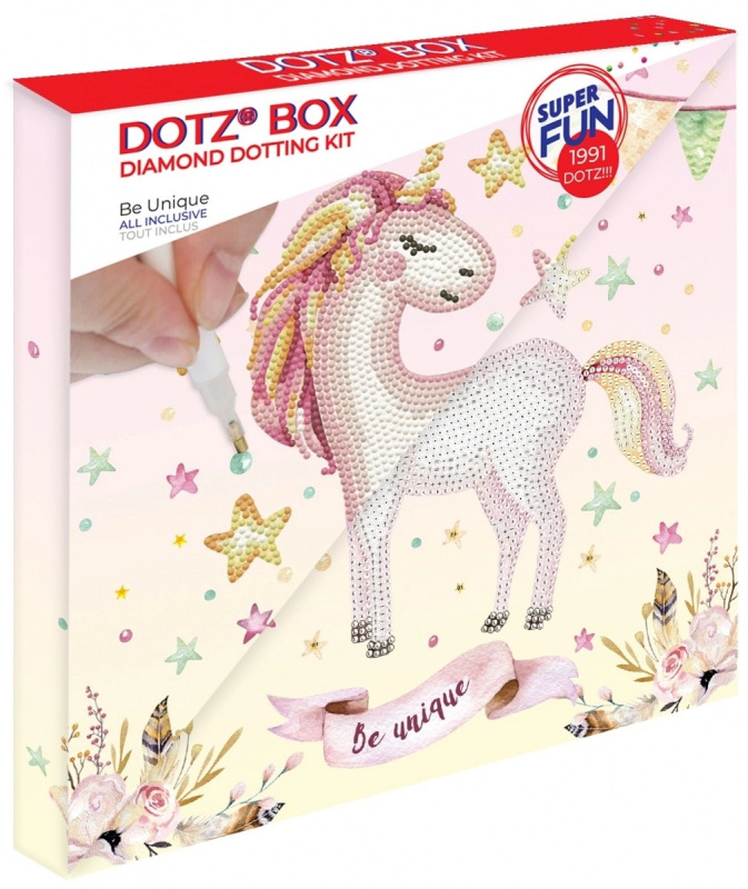 DIAMOND DOTZ DOTZIES Diamantové malování Jednorožec DBX023 28 x 28 cm
