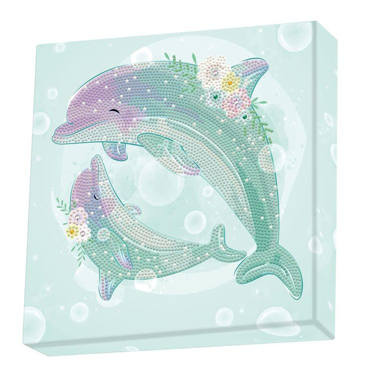 DIAMOND DOTZ DOTZIES Diamantové malování Tanec delfínů DBX059 28 x 28 cm