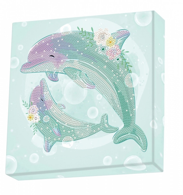 DIAMOND DOTZ DOTZIES Diamantové malování Tanec delfínů DBX059 28 x 28 cm