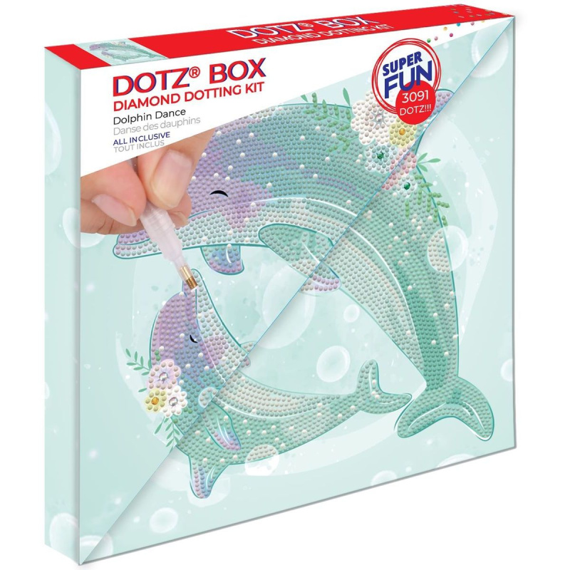 DIAMOND DOTZ DOTZIES Diamantové malování Tanec delfínů DBX059 28 x 28 cm