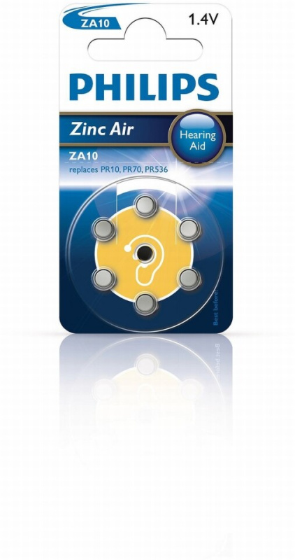 PHILIPS ZA10B6A/00 Baterie do naslouchadla 6 kusů