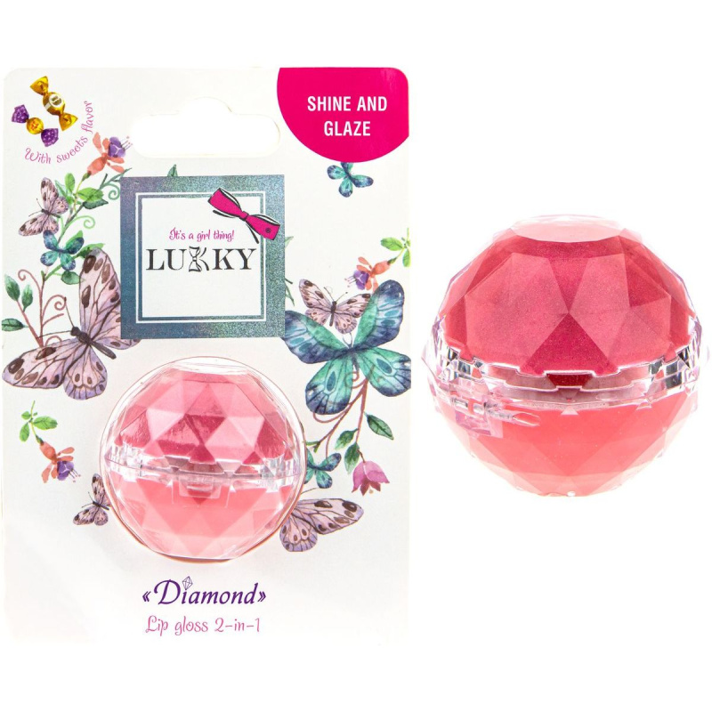 Lukky lesk na rty diamant 2-v-1, sladká příchuť, barvy: svět