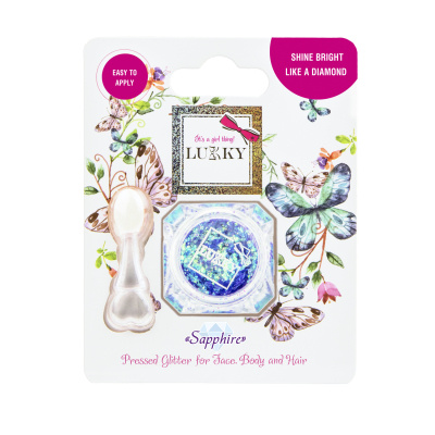 EP line LUKKY Třpytky s aplikátorem na obličej tělo a vlasy 4g Modré