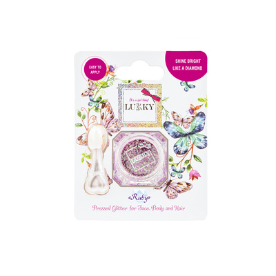 LUKKY růžové třpytky na obličej, tělo a vlasy s aplikátorem