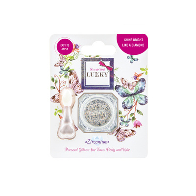 LUKKY stříbrné třpytky na obličej, tělo a vlasy s aplikátorem