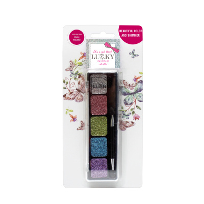 Lukky gelové oční stíny s třpytkami kouřové