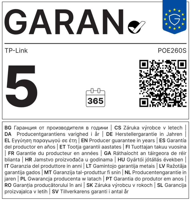 TP-Link POE260S  Černá