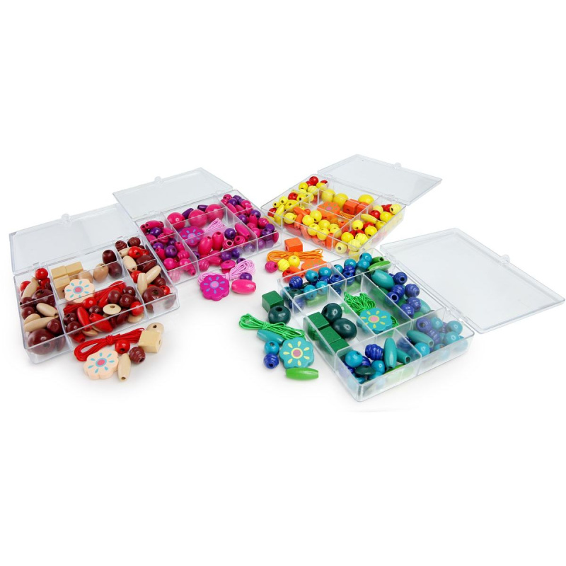 TASIA - Sada korálky - dřevěné 4 druhy